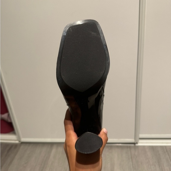 New! Zara Black Patent Knee-High Boots - Picture 5 of 5